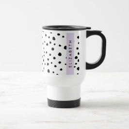 Dalmatiska prickar, prickar, svart och vitt, ditt resemugg