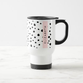 Dalmatiska prickar, prickar, svart och vitt, ditt  resemugg