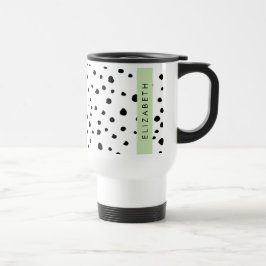 Dalmatiska prickar, prickar, svart och vitt, ditt  resemugg