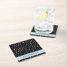 Dalmatiska prickar, prickar, svart och vitt, ditt  underlägg papper kvadrat