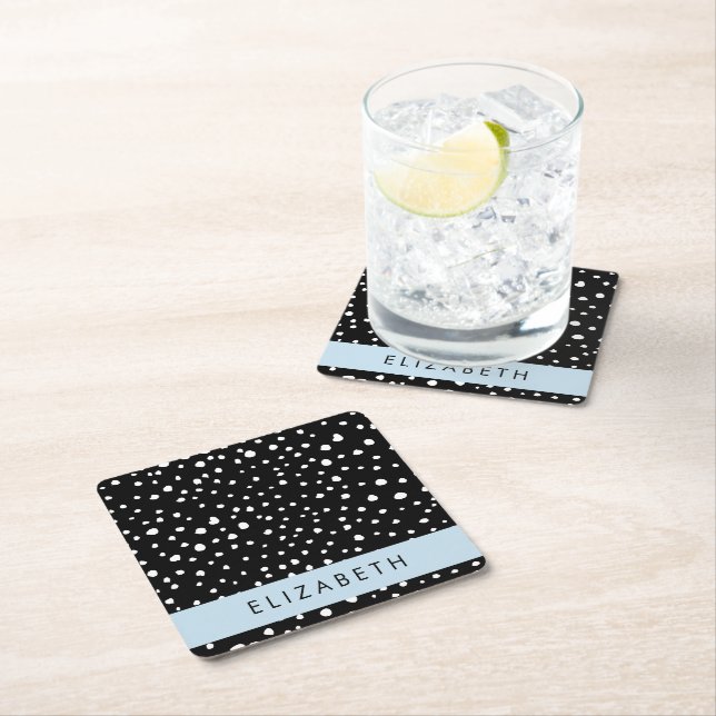 Dalmatiska prickar, prickar, svart och vitt, ditt  underlägg papper kvadrat (Insitu)