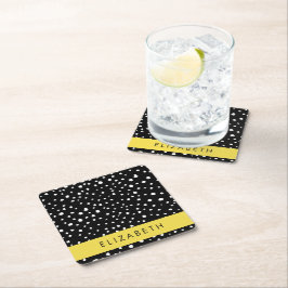 Dalmatiska prickar, prickar, svart och vitt, ditt  underlägg papper kvadrat