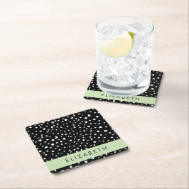 Dalmatiska prickar, prickar, svart och vitt, ditt  underlägg papper kvadrat