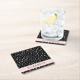 Dalmatiska prickar, prickar, svart och vitt, ditt  underlägg papper kvadrat