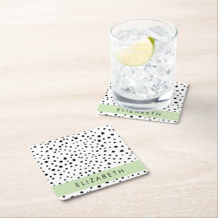 Dalmatiska prickar, prickar, svart och vitt, ditt  underlägg papper kvadrat