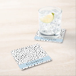 Dalmatiska prickar, prickar, svart och vitt, ditt  underlägg papper kvadrat