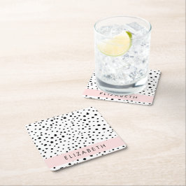 Dalmatiska prickar, prickar, svart och vitt, ditt  underlägg papper kvadrat