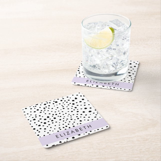 Dalmatiska prickar, prickar, svart och vitt, ditt  underlägg papper kvadrat (Insitu)