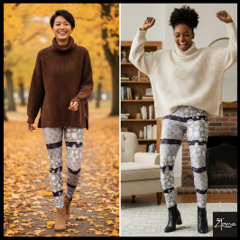 Dalmatiska punkter med svart bred linjer leggings