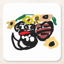 dalmatiska solrosor underlägg papper kvadrat