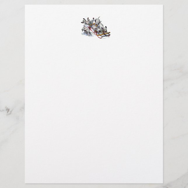 Dalmatiska Valper Sledding (Framsida)