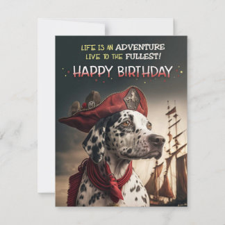 Dalmatiskt födelsedagskort pirat Äventyr Julkort