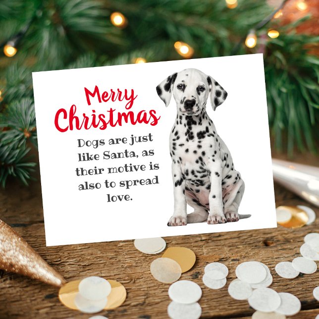 Dalmatiskt Helgdag Card Helg Vykort (Dalmatian Dog Holiday Card)