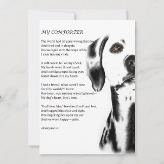 Dalmatiskt Hund Comforter Poetry Kort