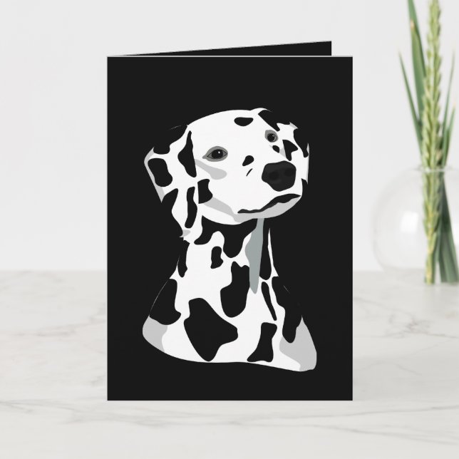 Dalmatiskt Hund Greeting Card Black Kort (Framsida)