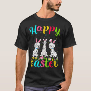 Dalmatiskt Hund Påskägg Bunny Dalmatian Lycklig E T Shirt