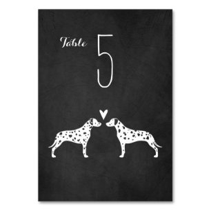 Dalmatiskt Hund Silhouettes Wedlement Reception Bordsnummer