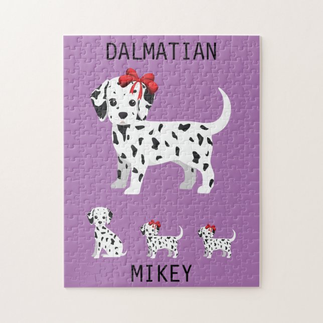 Dalmatiskt marionettpussel med personlig namn. pussel (Vertikal)