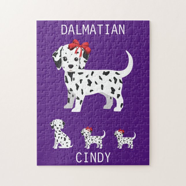 Dalmatiskt marionettpussel med personlig namn. pussel (Vertikal)