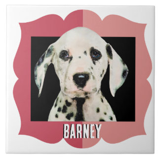 Dalmatiskt skräddarsytt foto mönster ram kakelplatta