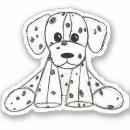Dalmatiskt uppstoppat hund konturer svart klistermärken