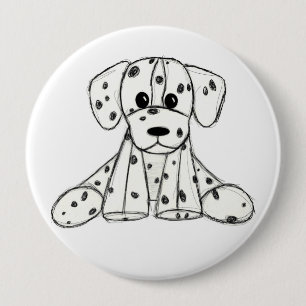 Dalmatiskt uppstoppat hund konturer svart knapp