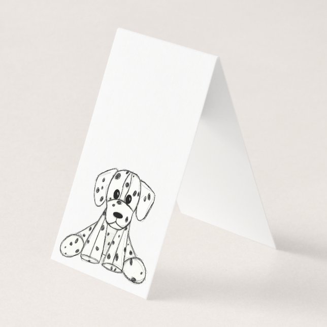 Dalmatiskt uppstoppat hund konturer svart kort (Framsida)