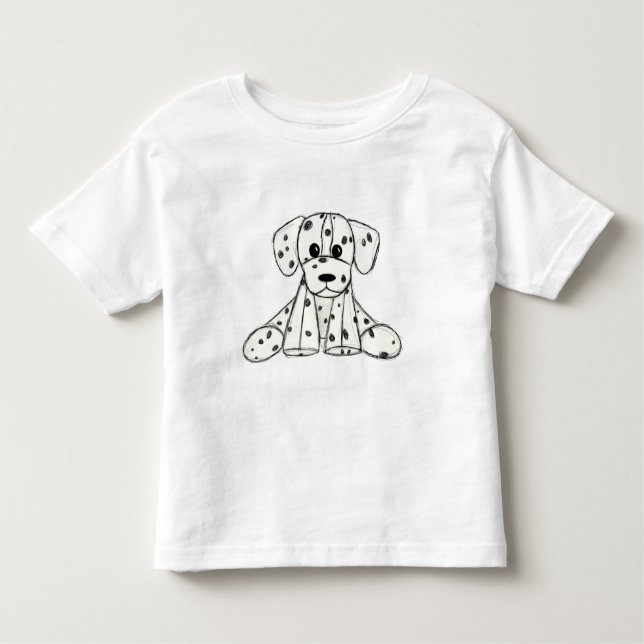 Dalmatiskt uppstoppat hund konturer svart t shirt (Framsida)