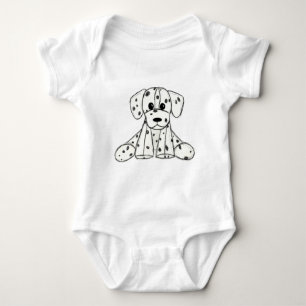 Dalmatiskt uppstoppat hund konturer svart t shirt