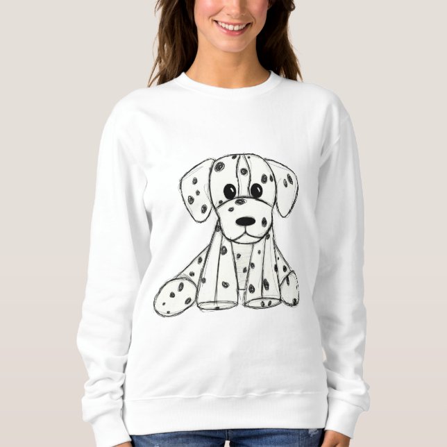 Dalmatiskt uppstoppat hund konturer svart t shirt (Framsida)