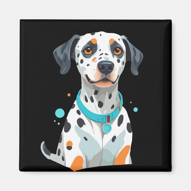 Dalmatiskt vektorkonst med Vibrant Färg Magnet (Framsidan)