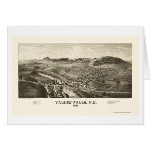 Dalnedgångar, panorama- karta för NY - 1887 Hälsningskort