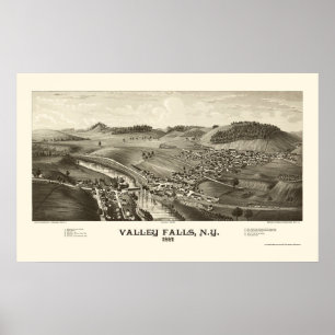 Dalnedgångar, panorama- karta för NY - 1887 Poster