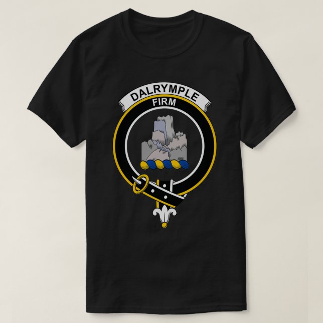 Dalrymple Vapensköld Tartan Klan Scottish Klan T Shirt (Design framsida)