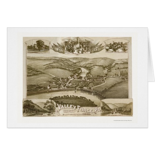 Dalsmedja, panorama- karta för PA - 1890 Hälsningskort (Framsidan Horizontal)