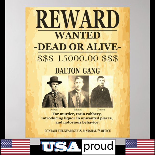 Dalton Gang Reward Offered Wanted Poster (Skapare uppladdad)