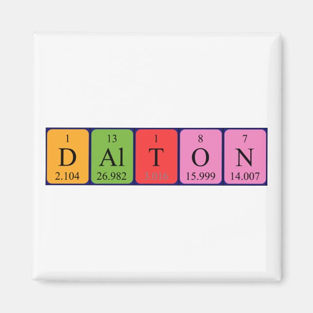 Dalton Periodisk magnet bord namn (Framsidan)