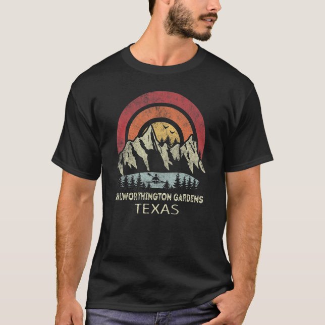 Dalworthington Gardens Texas Mountain Sunset Sunri T Shirt (Framsida)