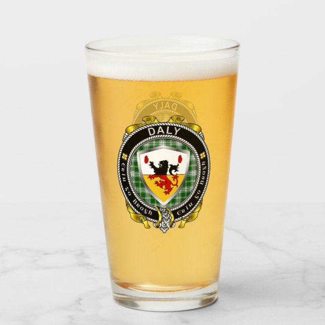 Daly/O'Daly Irish Shield Beer Glass Glaskopp (Framsida fylld)