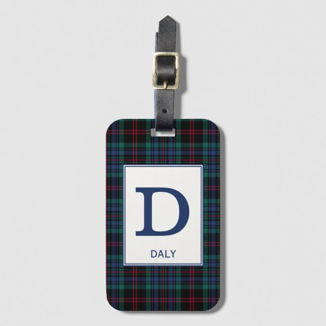 Daly Tartan Blue Play Mönster Bagagebricka (Framsida vertikal)