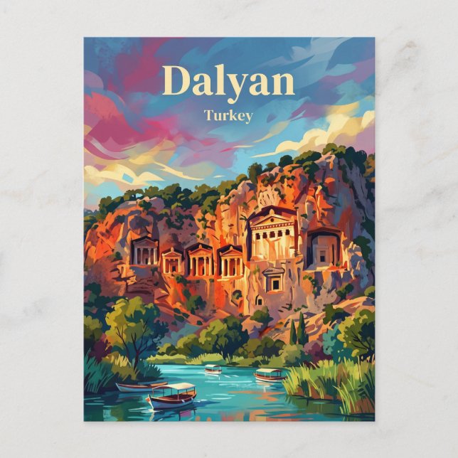 Dalyan - Klippgravar Turkiet Vykort (Framsida)
