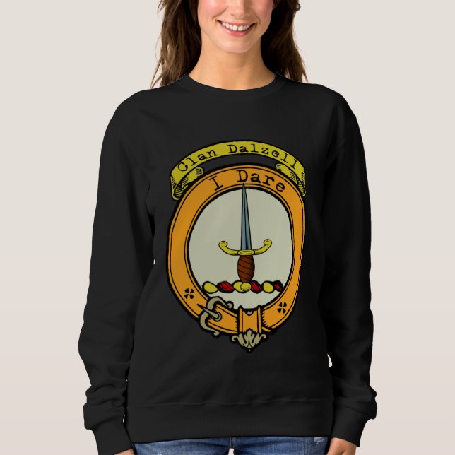 Dalzell Clan Scottish Crest T Shirt (Framsida)