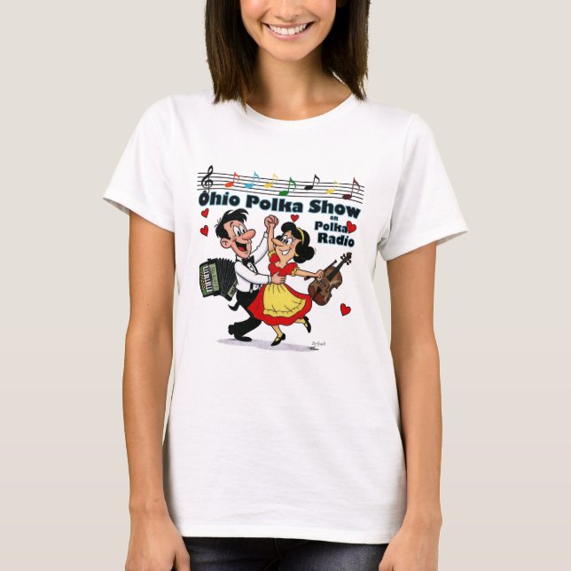 Dam 0-H-I-0 Polka T-Shirt (Framsida)