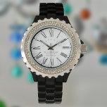 Dam 21st Birthday Gift, med Namn Armbandsur<br><div class="desc">"Gift wristwatch" för att fira en dam 21-årsdag. 21 år gammal. Inkluderar mottagarens namn. Vit klocka ansikte.</div>