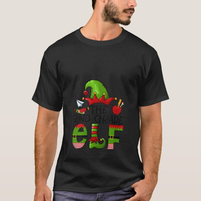 Dam 2:a klass älvlärare jul älv pyjamas t shirt (Framsida)