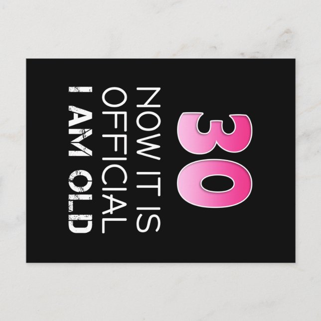 Dam 30-årspresent T-shirt. Nu är det Vykort (Framsida)