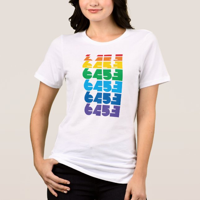 Dam 6453 Flerfärgsblock tee (Framsida)