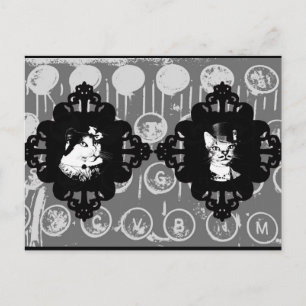 Dam Abigail och Herr Oswin Cat Postcard Vykort