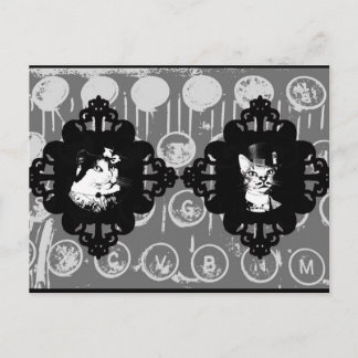 Dam Abigail och Herr Oswin Cat Postcard Vykort