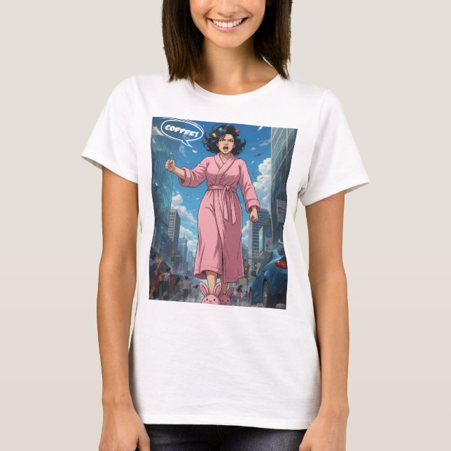 Dam älskar kaffe t shirt (Framsida)